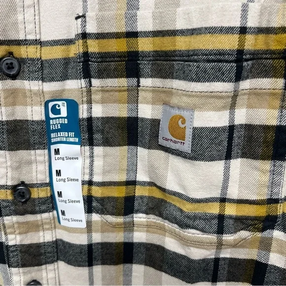 Carhartt Men's Flannel Rugged Flex Relaxed Midweight Long Sleeve plaid M NWT - Picture 4 of 12